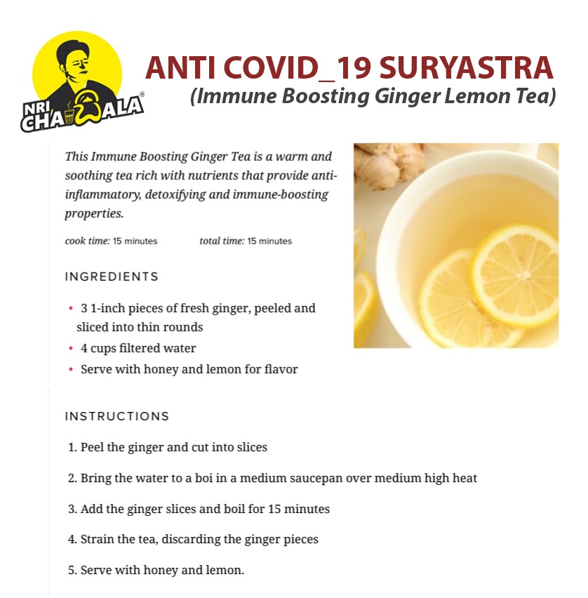 Coronovirus Immune Boosting Ginger Lemon Tea